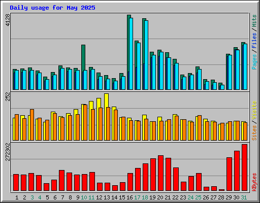 Daily usage for May 2025