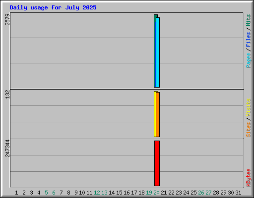 Daily usage for July 2025