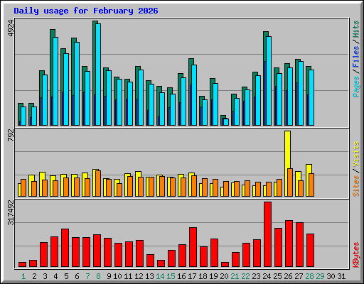 Daily usage for February 2026
