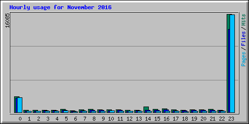 Hourly usage for November 2016