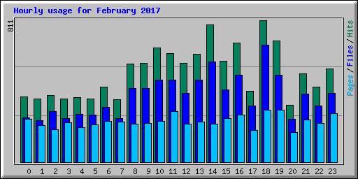 Hourly usage for February 2017