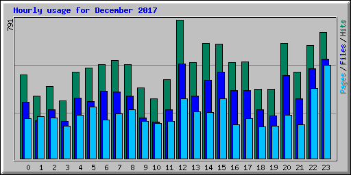 Hourly usage for December 2017